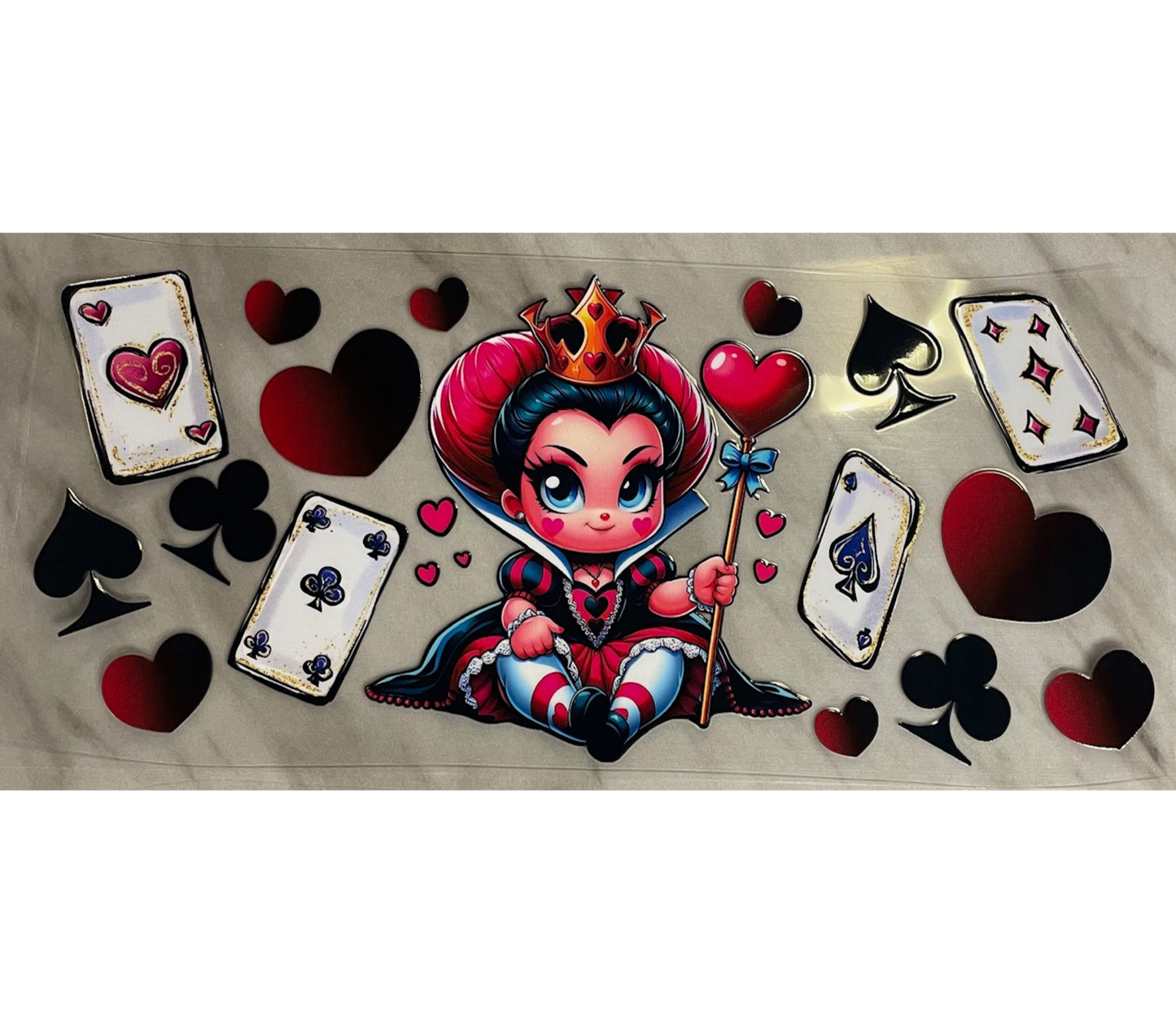 Queen heart uv dtf wrap ( DOUBLE SIDED )