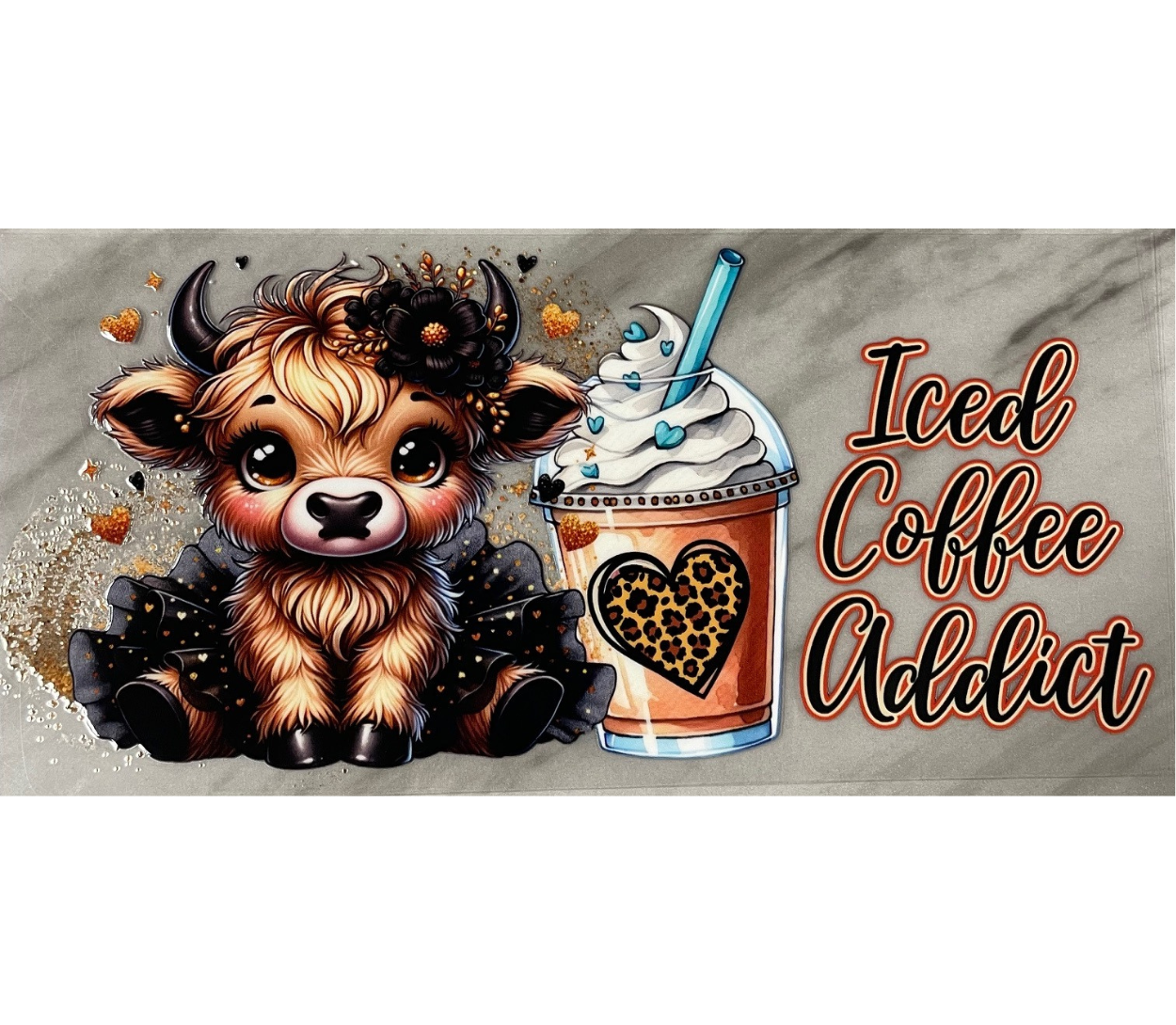 cow coffee uv dtf wrap ( DOUBLE SIDED )