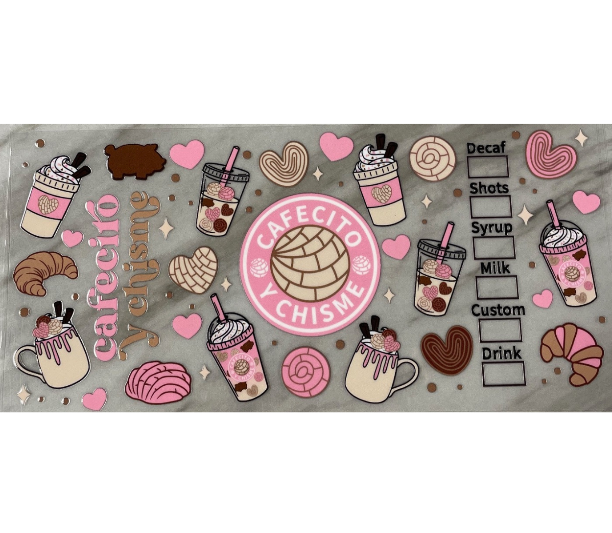 cafe uv dtf wrap ( DOUBLE SIDED )