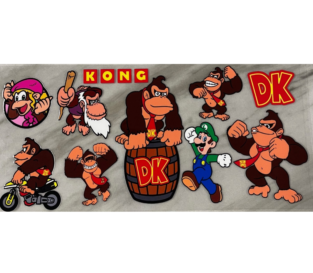donkey kong uv dtf wrap ( DOUBLE SIDED )