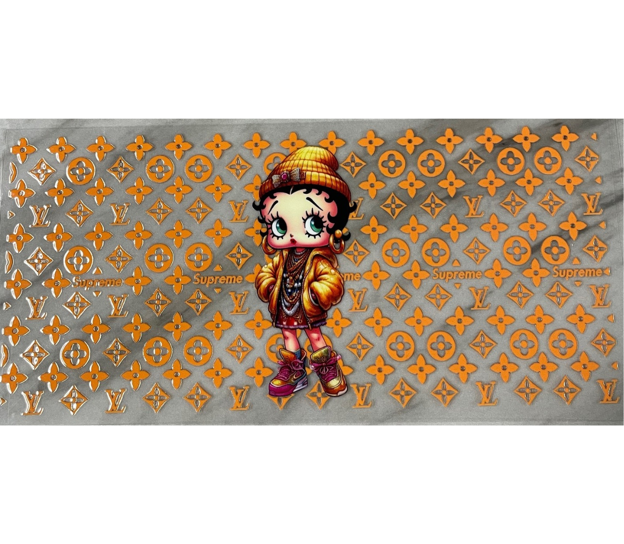 Orange betty uv dtf wrap ( DOUBLE SIDED )