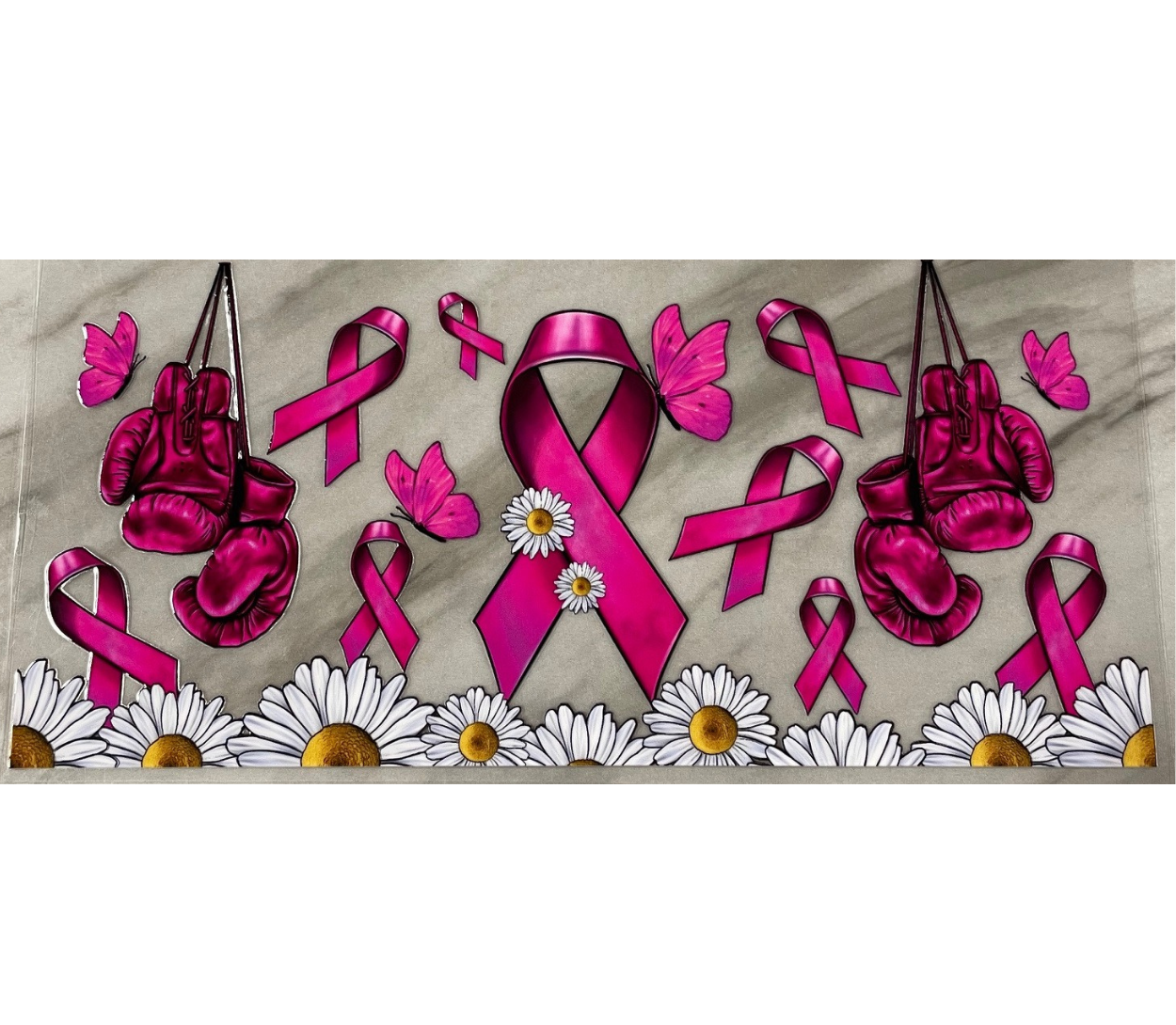 Breast cancer gloves uv dtf wrap ( DOUBLE SIDED )