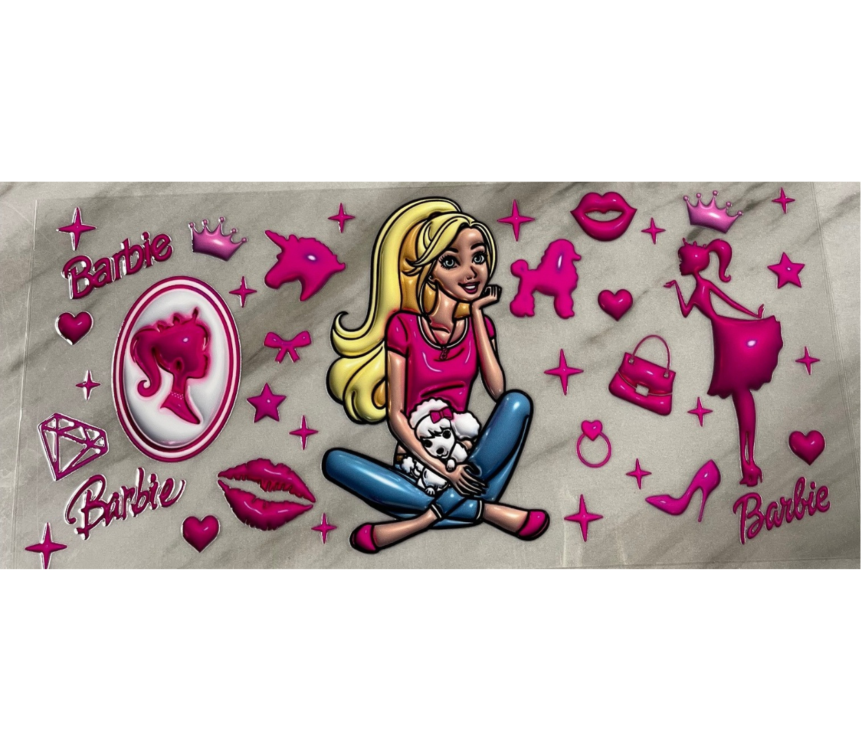 barbie uv dtf wrap ( DOUBLE SIDED )