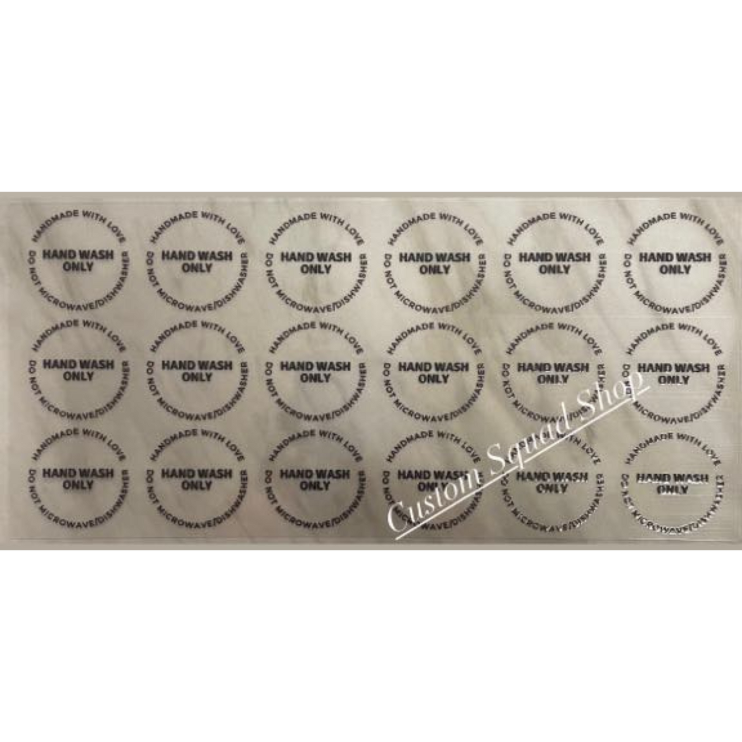 Handwash only labels uv dtf wrap ( DOUBLE SIDED )