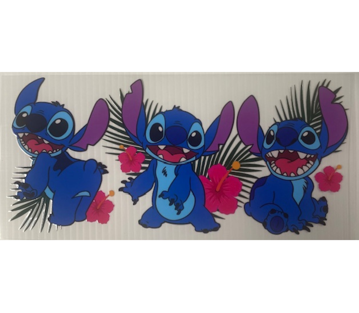 Blue with flowers uv dtf wrap ( DOUBLE SIDED )
