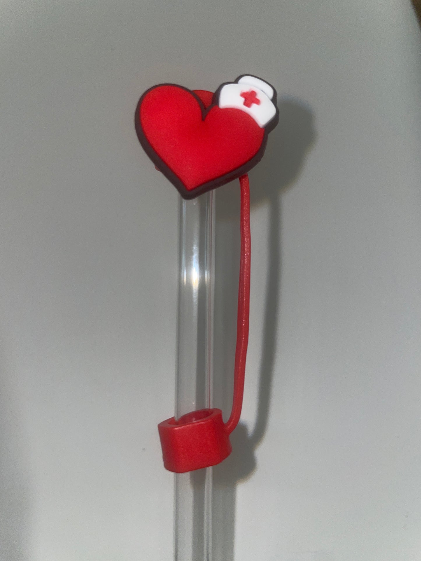 Nurse heart straw topper