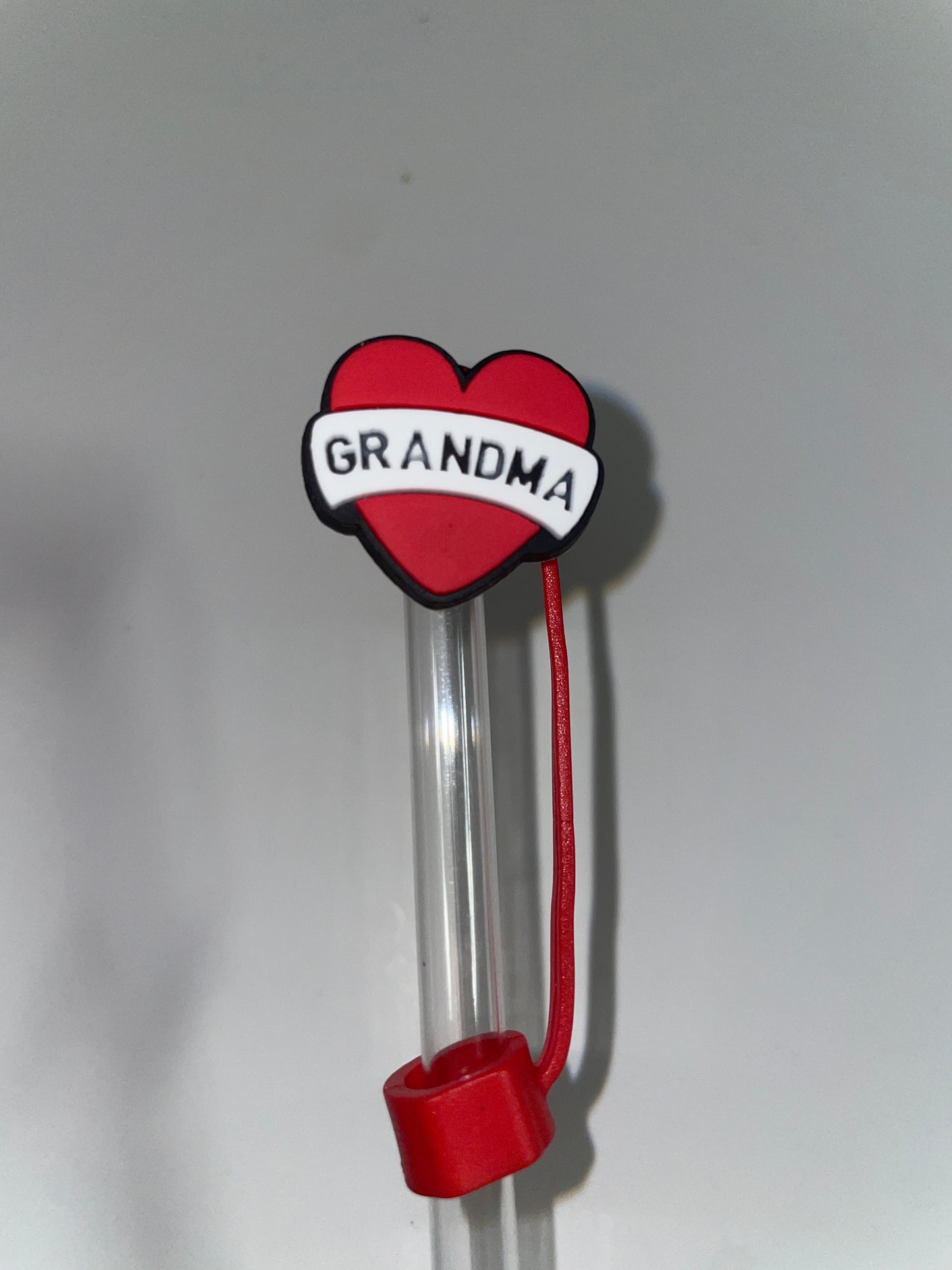 Grandma heart straw topper