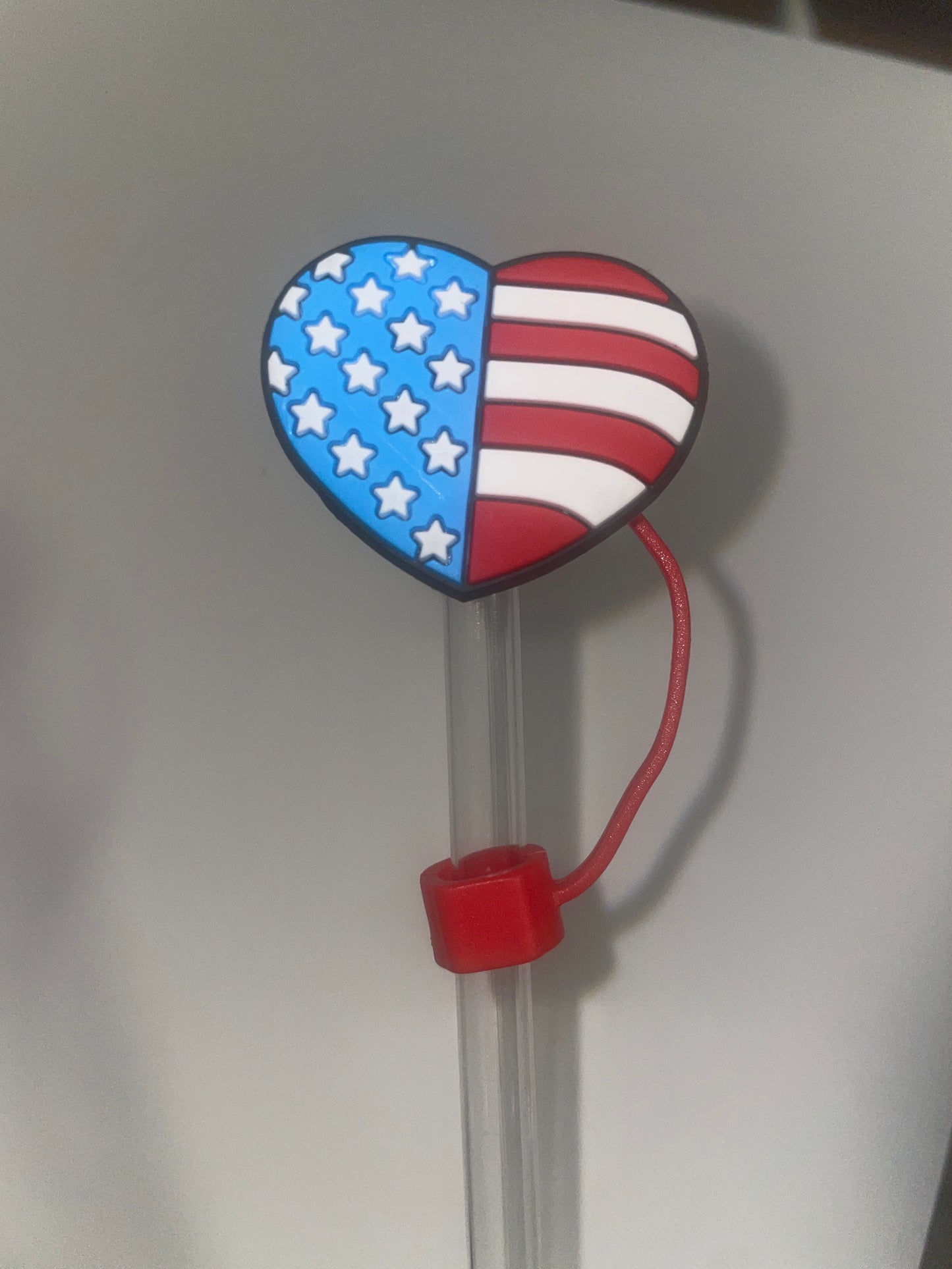 USA heart straw topper