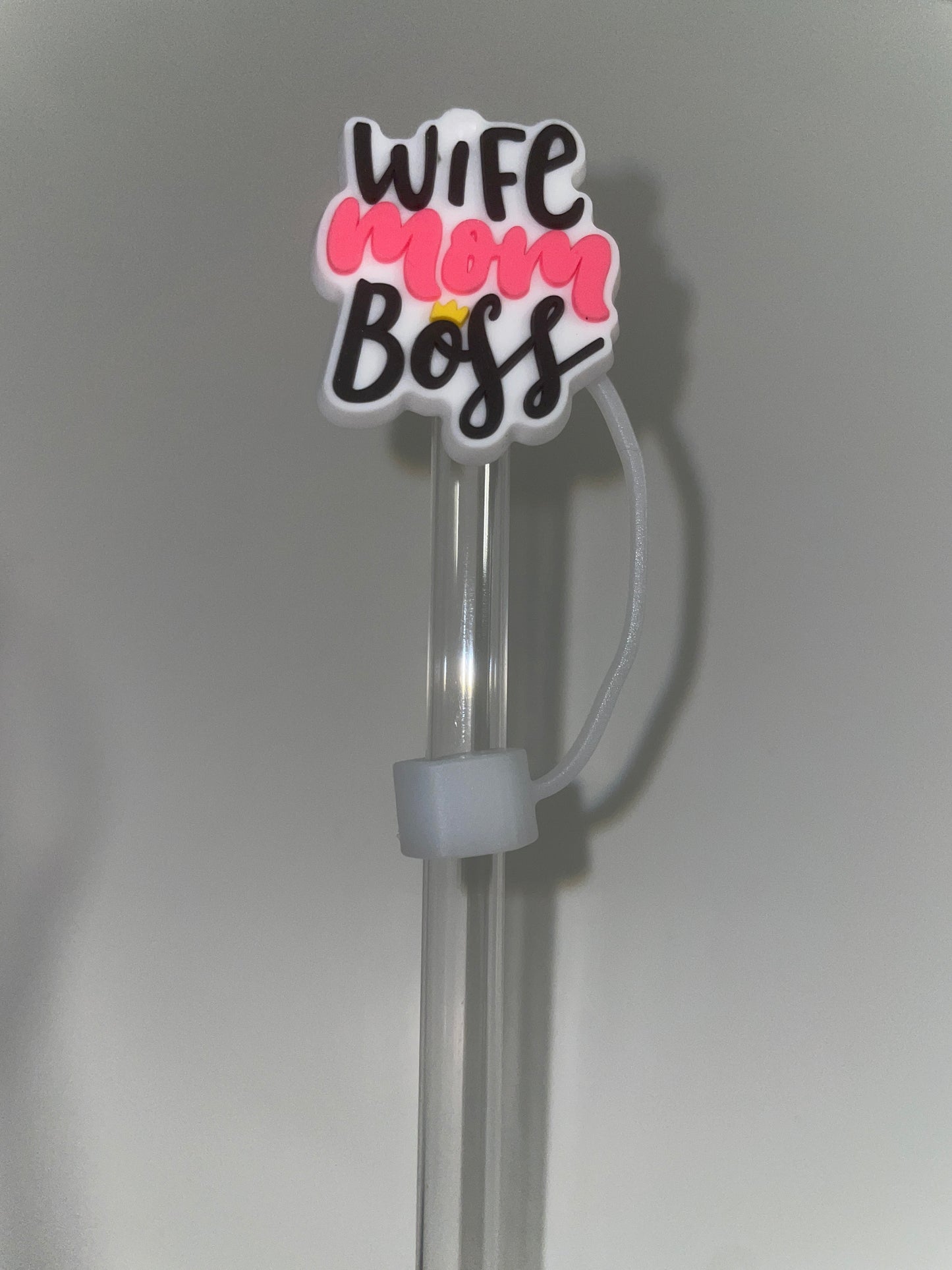 Wife mom boss straw topper