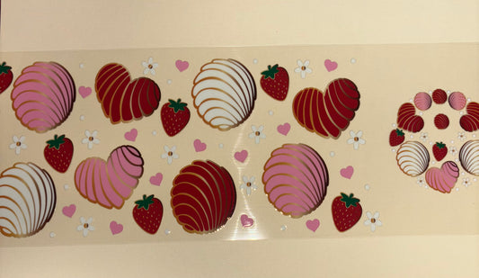 Heart conchas uv dtf wrap ( DOUBLE SIDED ) w/ lid wrap