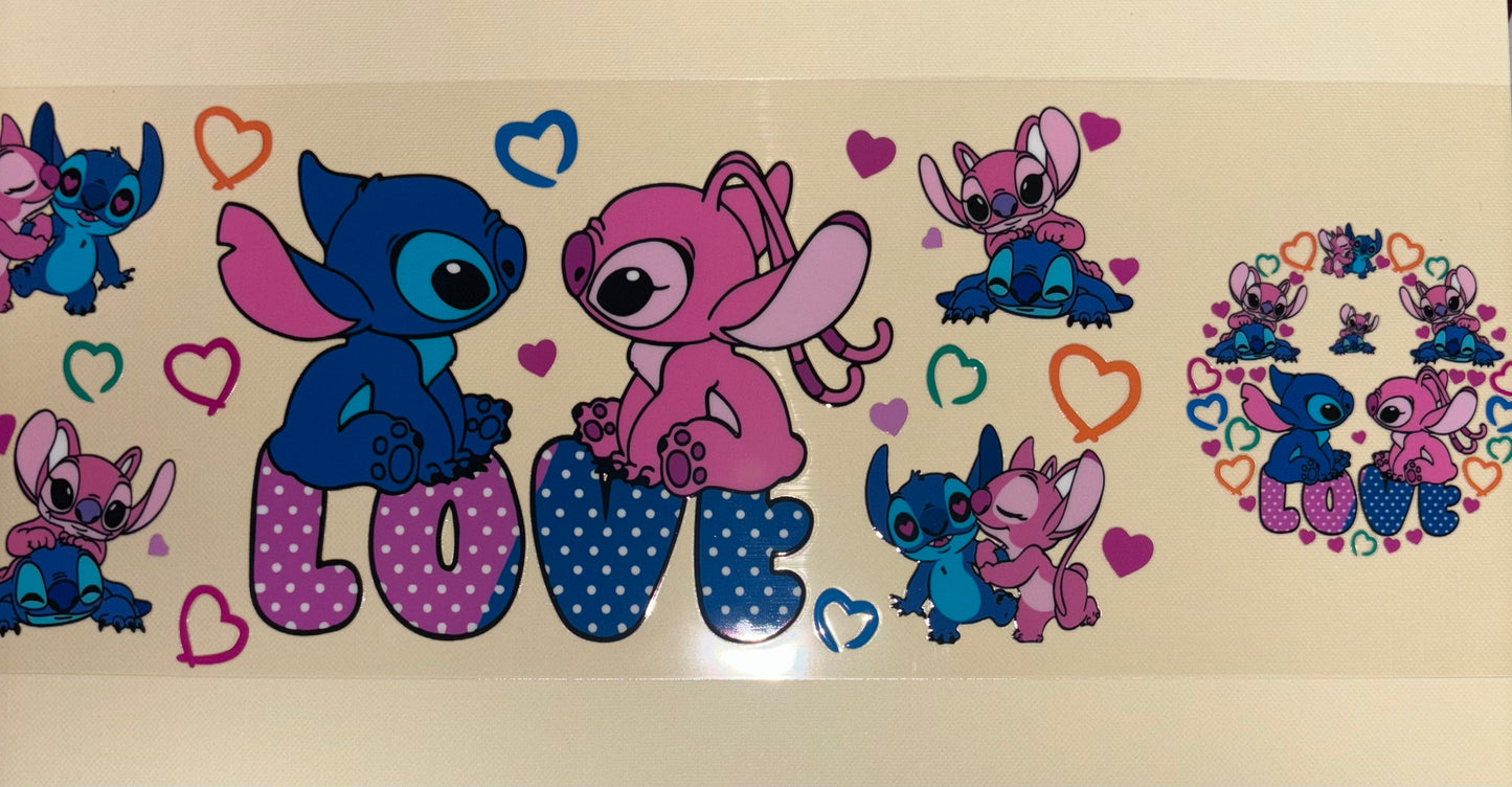 Angel and Blue Love uv dtf wrap ( DOUBLE SIDED ) w/ lid wrap