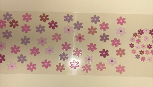 Pink purple flowers uv dtf wrap ( DOUBLE SIDED ) w/ lid wrap
