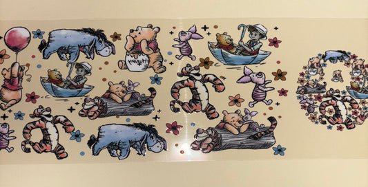 Pooh vint uv dtf wrap ( DOUBLE SIDED ) w/ lid wrap