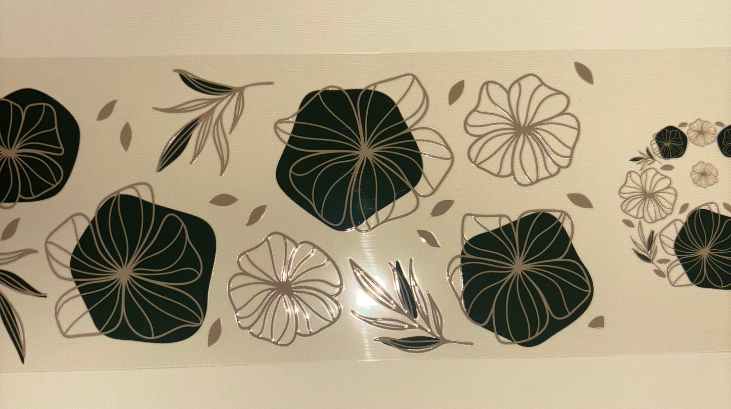 Leaves uv dtf wrap ( DOUBLE SIDED ) w/ lid wrap