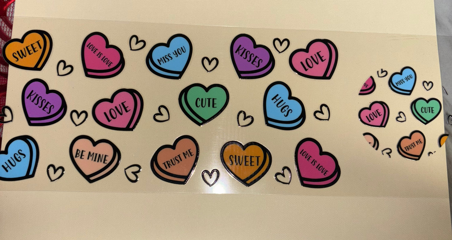 Heart candy uv dtf wrap ( DOUBLE SIDED ) w/ lid wrap