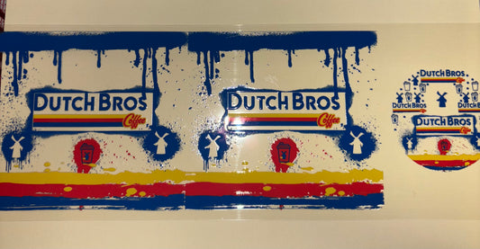Dutch bros uv dtf wrap ( DOUBLE SIDED ) w/ lid wrap