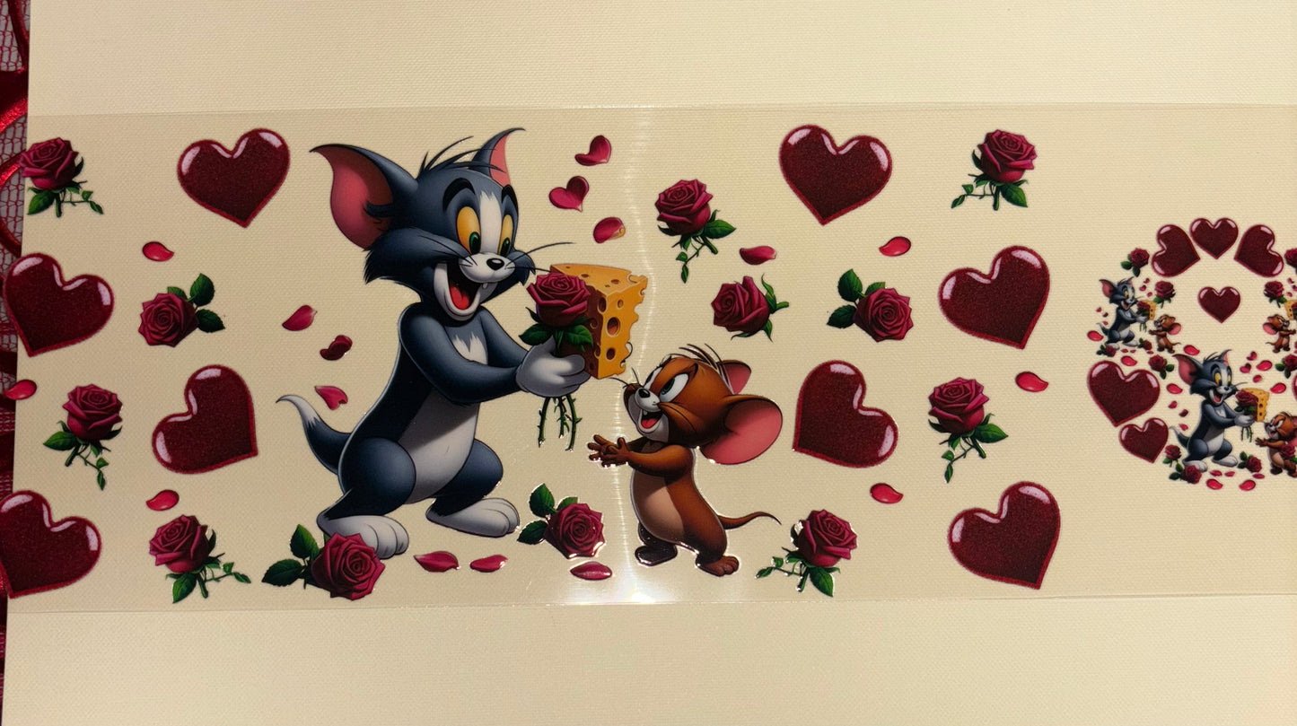 TomJerry uv dtf wrap ( DOUBLE SIDED ) w/ lid wrap
