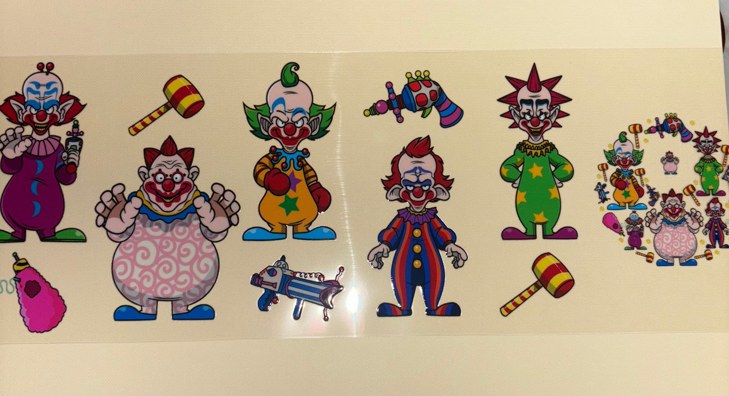 Killer clowns uv dtf wrap ( DOUBLE SIDED ) w/ lid wrap