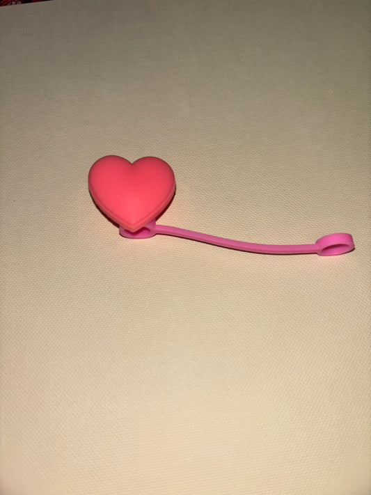 Pink heart straw topper
