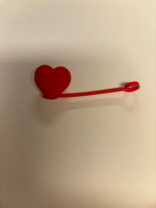 Red heart straw topper