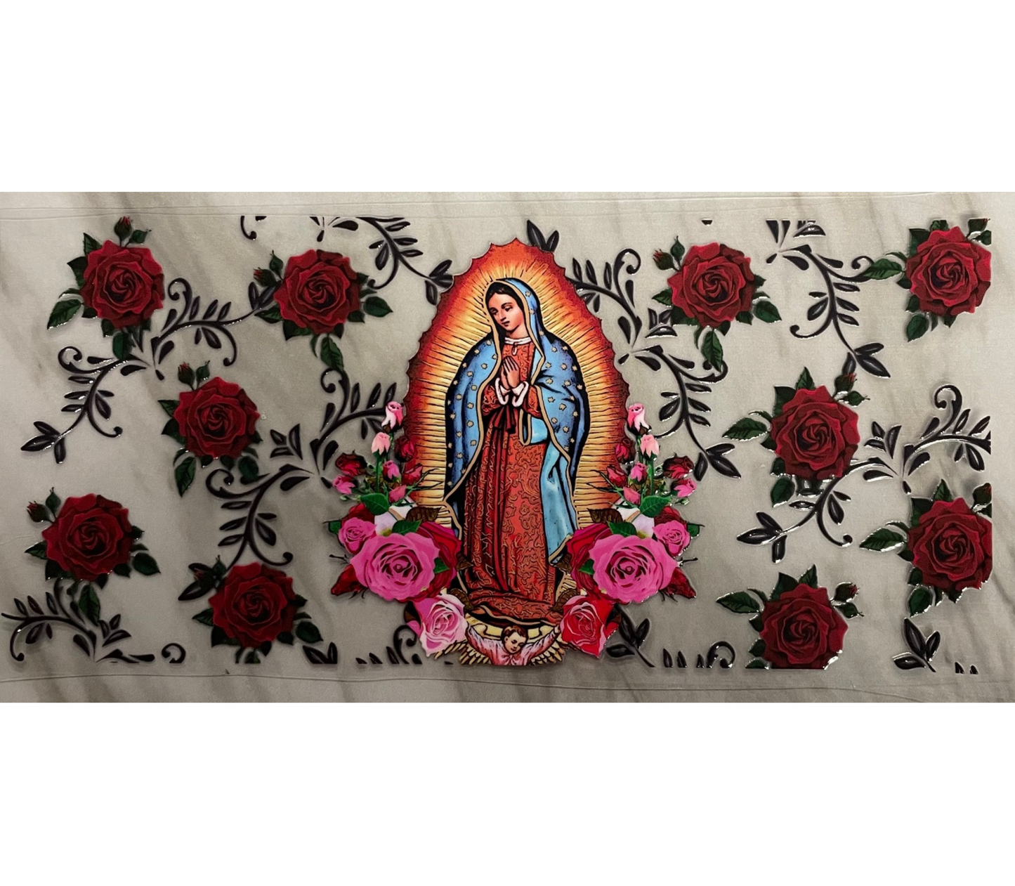 Virgen roses uv dtf wrap ( DOUBLE SIDED )