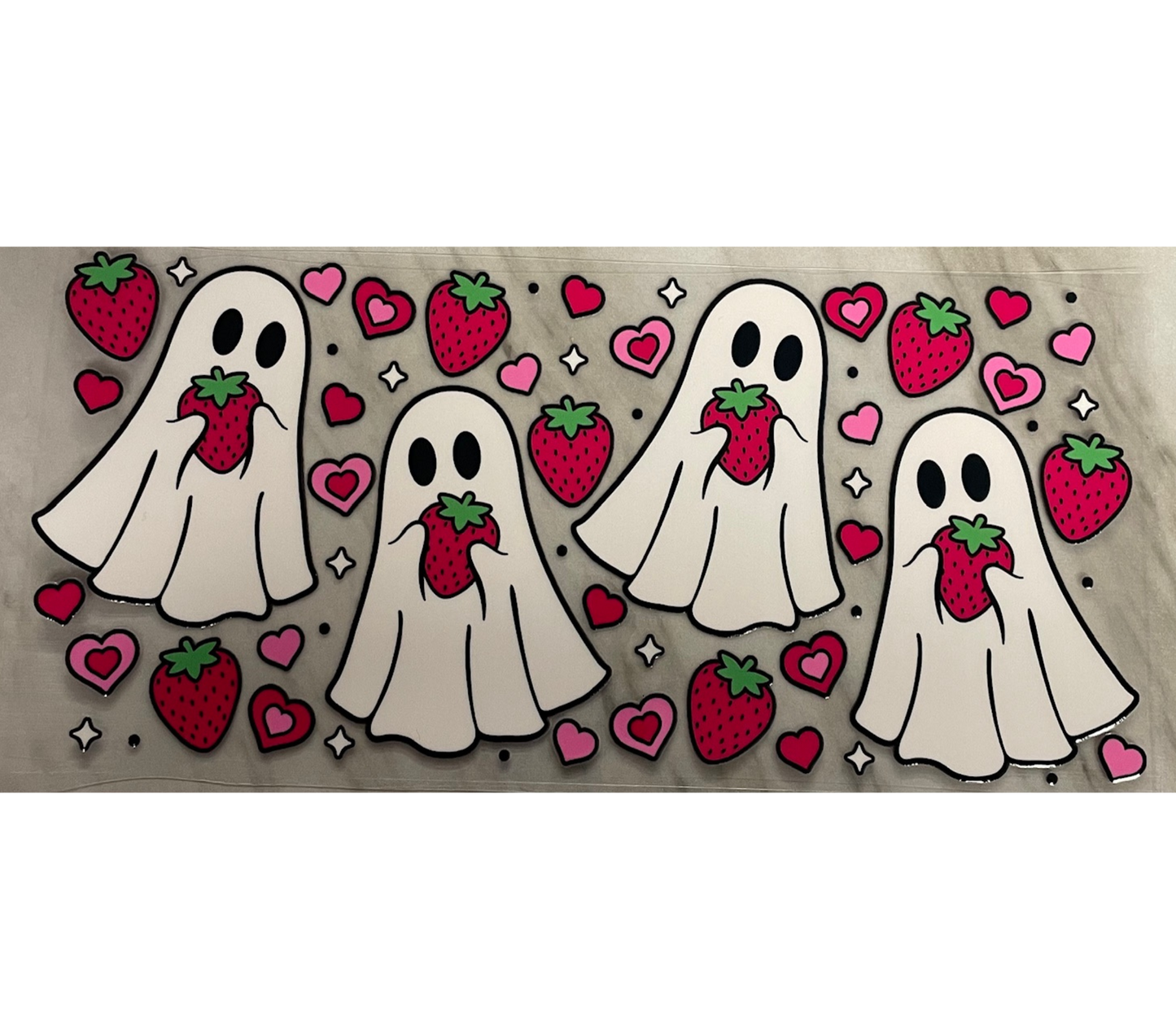 Ghost strawberries uv dtf wrap ( DOUBLE SIDED )