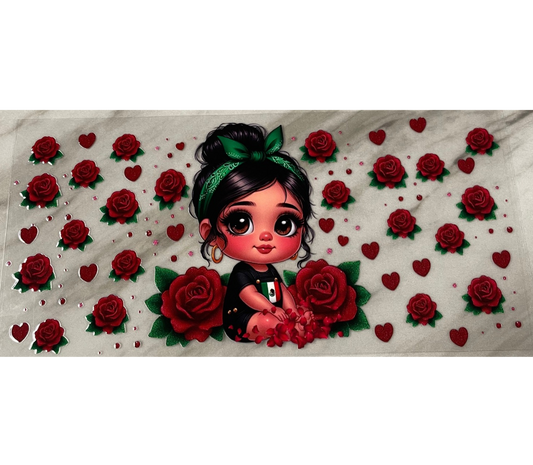 baby mexican roses uv dtf wrap ( DOUBLE SIDED  )