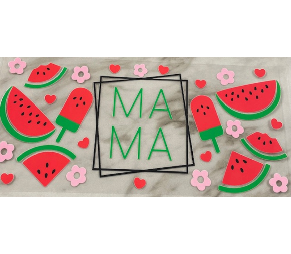 Mama watermelon UV DTF wrap