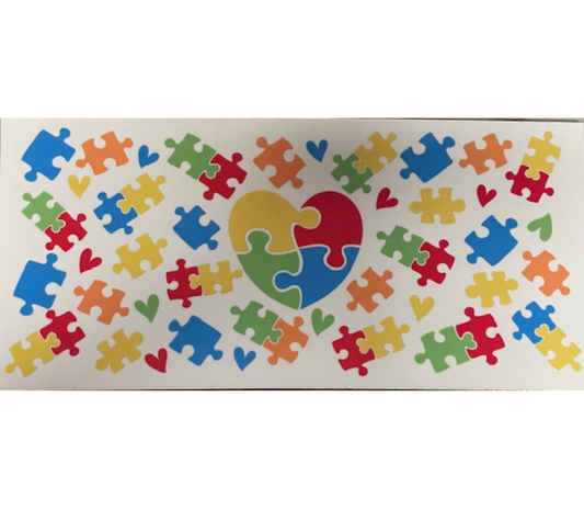 Autism heart UV DTF wrap