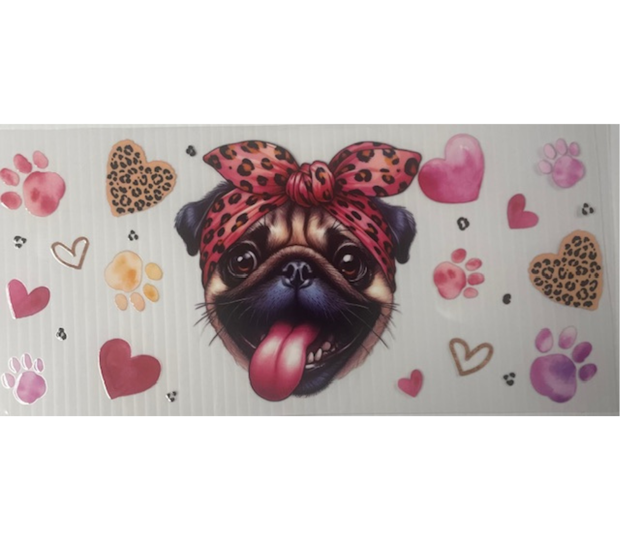 Pug UV dtf wrap ( DOUBLE SIDED  )