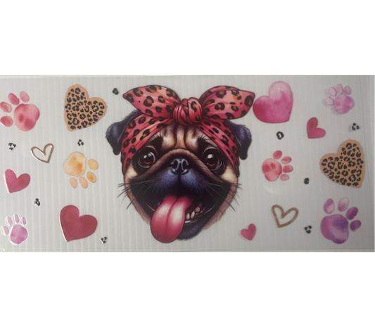 Pug UV dtf wrap ( DOUBLE SIDED  )