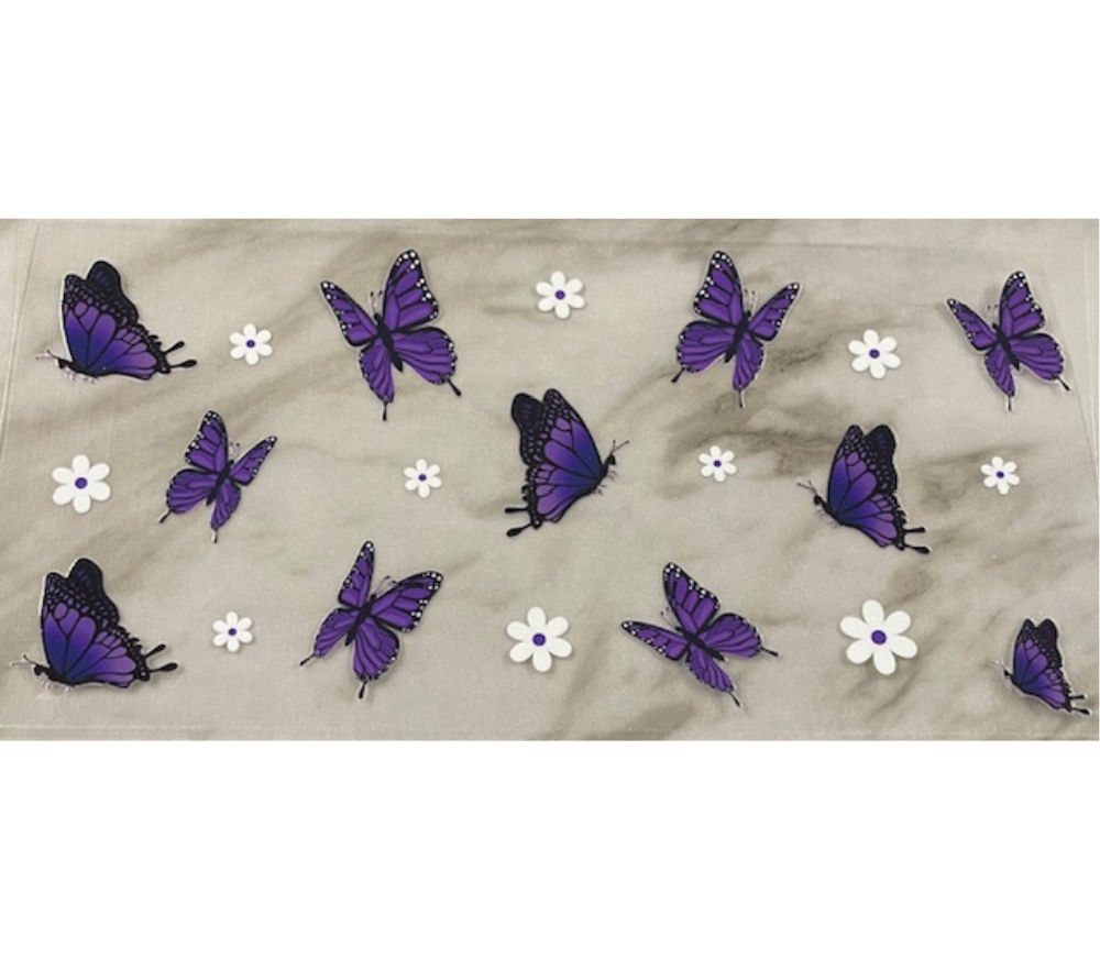 Purple butterflies  UV DTF wrap