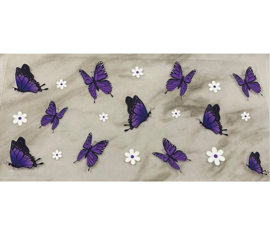 Purple butterflies  UV DTF wrap